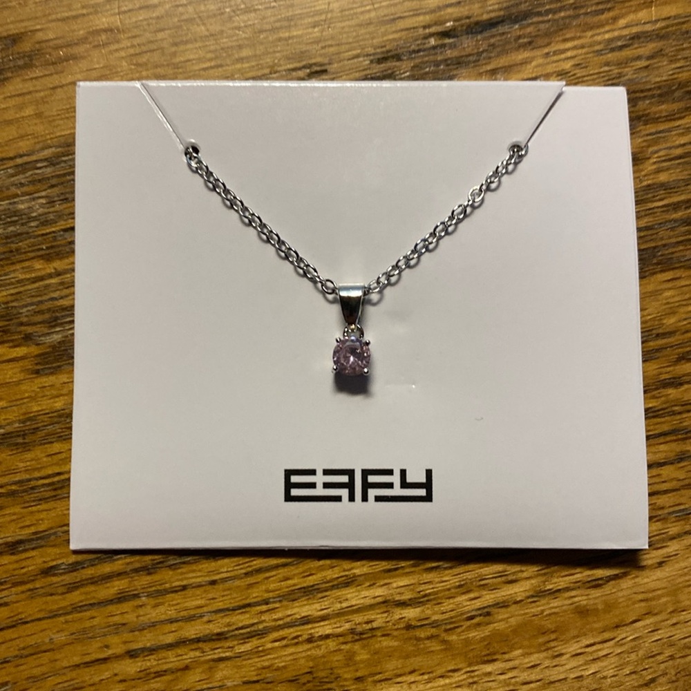 Effy Silver Toned Pendant w/ Pink Stone